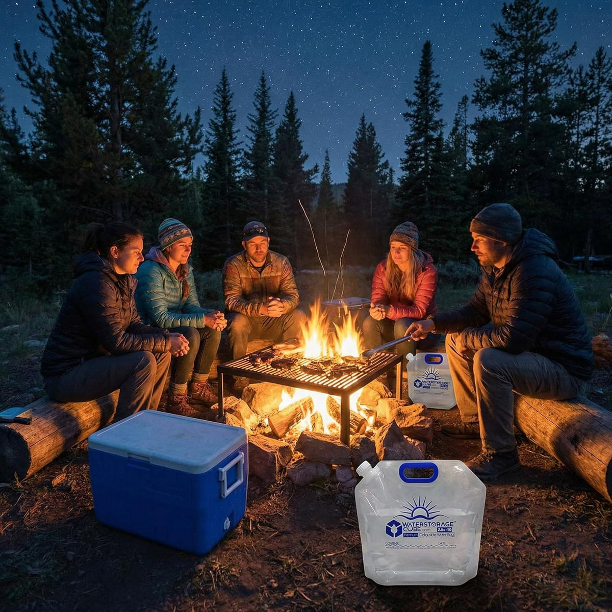 Premium Collapsible Water Container Bags 1.3 Gal (2-Pack)