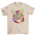Colorful cat animal face t-shirt
